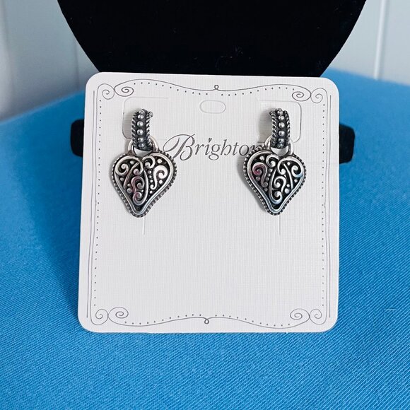 Brighton Bibi Aqua Heart Reversible Earrings - Picture 2 of 2